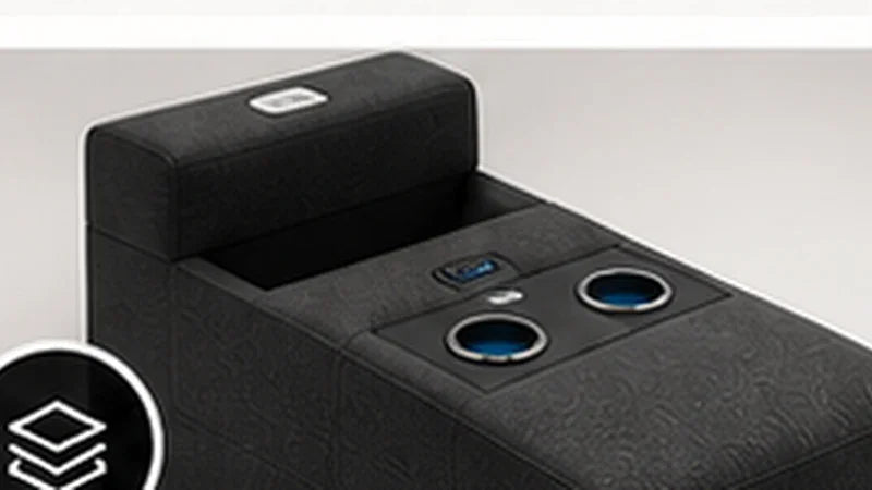Multifunktionskonsole für XXL Wohnlandschaft Bari Pur U-Form aus Leder